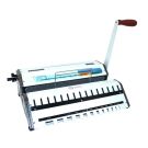 An Akiles WBM532 Modular Wire Closer machine with a white and black design, featuring a manual lever on the side for wire binding operations.