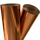 Two rolls of Copper Metallic Laminating / Toner Fusing Foil with a reflective, shiny finish.