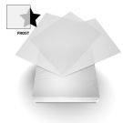 9" x 11" Frost Sand Poly Binding Covers stacked, showing their semi-transparent frosted finish.