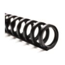 Close-up image of GBC Black ProClick Spines, showcasing their durable, flexible coil design for binding documents.