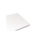 A close-up view of a blank Proseal FlexPouch Siliconized Foam Board Sleds sheet, showcasing its smooth, white surface and slightly angled perspective.