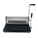 A Tamerica TW2100 2:1 Pitch Twin Loop Wire Binding Machine with a manual handle, designed for binding documents with precision.