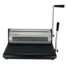 The Tamerica TW3100 3:1 Pitch Twin Loop Wire Binding Machine, featuring a sturdy metal design with a manual lever on the side for wire binding operations.