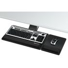 The Fellowes Designer Suites Premium Adjustable Keyboard Tray provides ergonomic support with adjustable height and tilt, ensuring comfortable typing for any workspace.