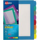 Avery BigTab Ultralast 8-Tab Multicolor Plastic Dividers featuring durable, tear-resistant plastic with large, colorful tabs for easy organization.