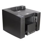 The Coverbind Accel Cube Automatic Thermal Binding Machine, showing its compact design with paper sheets being fed into the binding area.