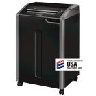 The Fellowes Powershred 485i Jam Proof Strip-Cut Shredder, a durable, TAA-compliant office shredder designed for high-volume paper shredding.