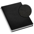 MasterBind 11" x 9" Black Classic Linen Hard Covers with Tabs featuring a durable black linen texture, perfect for professional document binding.