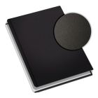 MasterBind Black 11" x 8.5" Premium Leather Hard Covers with a sleek textured finish, ideal for professional document binding.