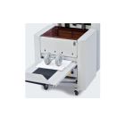 MBM Trimmer for Sprint 3000 and 5000 with open tray and feed wheels for precise paper cutting and trimming.