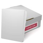 Box of MyBinding Reverse Collated 90lb Plain Paper Copier Tabs with blank tabs ready for printing or organizing