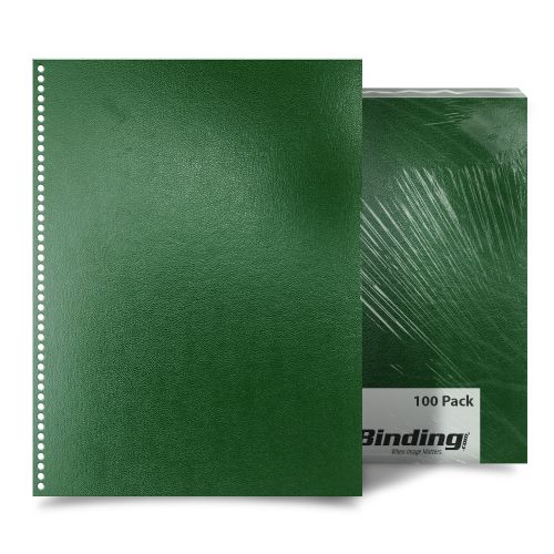 Dark Green 8.5" x 11" Regency Leatherette Vinyl Covers [Coil Punched (.250 pitch 43 Hole Round)] - 100pk Image 1