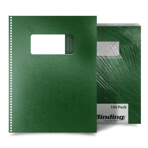 Dark Green 8.5" x 11" Regency Leatherette Vinyl Covers [Coil Punched (.2475 pitch 44 Hole Round)] - 100pk Image 1