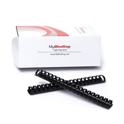 1-1/4 Inch Black Plastic Binding Combs - 50pk Image 
