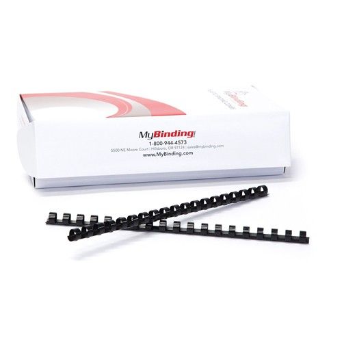 1/2 Inch Black Plastic Binding Combs - 100pk Image 6