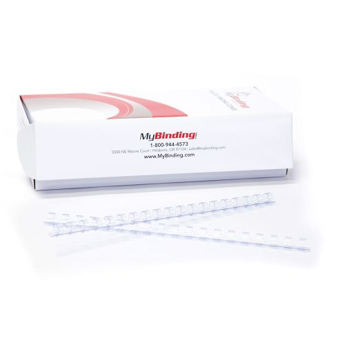 1/2 Inch Clear Plastic Binding Combs - 100pk Image 1