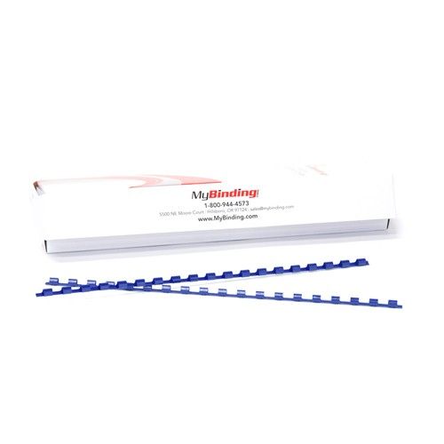 1/4 Inch Royal Blue Plastic Binding Combs - 100pk Image 1