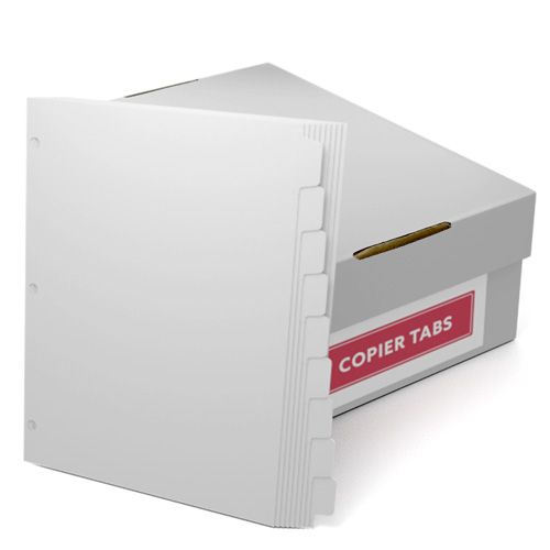 MyBinding Straight Collated 1/9th Cut 90lb Plain Paper Copier Tabs with 3 Holes