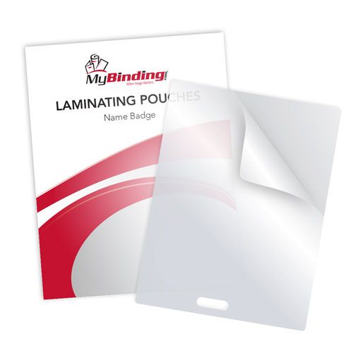 10MIL Name Badge 4" x 3" Laminating Pouches with Short Side Slot - 100pk Image 2