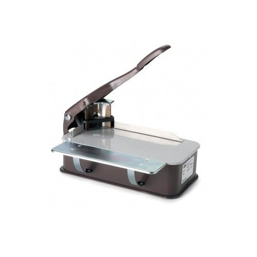 A GBC Model 1033LA Corner Rounder, featuring a long lever handle and a sturdy base with a metal cutting platform, designed for efficient corner rounding on various materials.