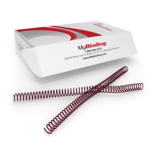 13mm Burgundy 4:1 Pitch Spiral Binding Coil - 100pk Image 1