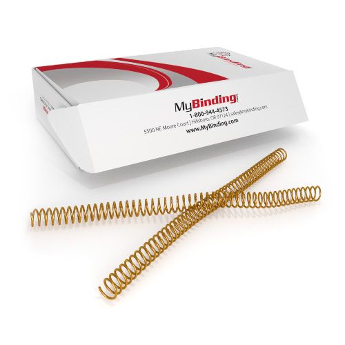 13mm Gold 4:1 Pitch Spiral Binding Coil - 100pk Image 1