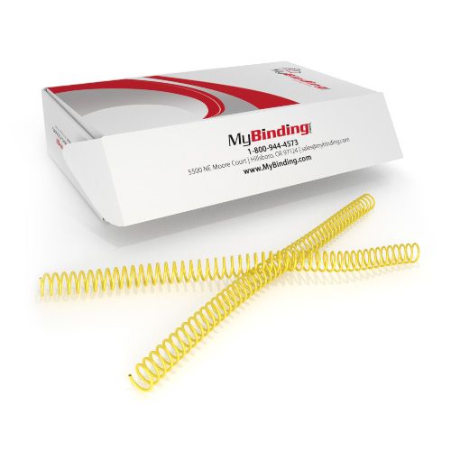 14mm Yellow 4:1 Pitch Spiral Binding Coil - 100pk Image 1