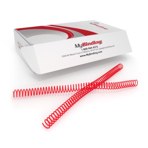 15mm Neon Red 4:1 Pitch Spiral Binding Coil - 100pk Image 1