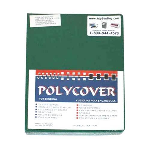 16mil Green Leather Grain Poly 8.75 Inch x 11.25 Inch Covers (50pk) Image 1