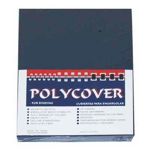 16mil Navy Leather Grain Poly 8.5 Inch x 11 Inch Covers (50pk) Image 1
