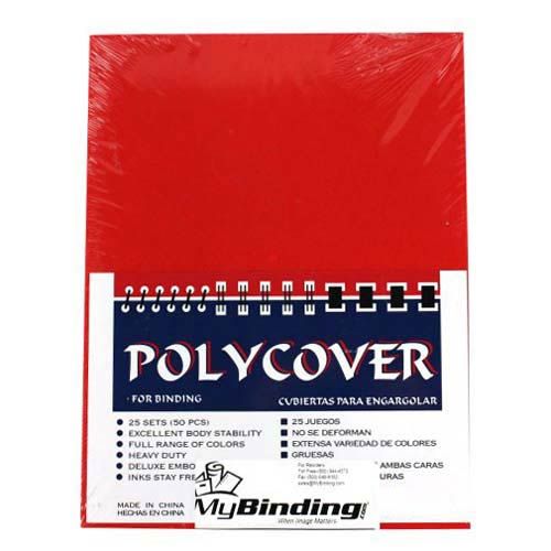 16mil Red Leather Grain Poly 5.5 Inch x 8.5 Inch Covers (50pk) Image 1