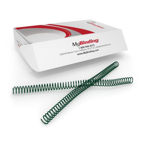 16mm Forest Green 4:1 Pitch Spiral Binding Coil - 100pk Image 1