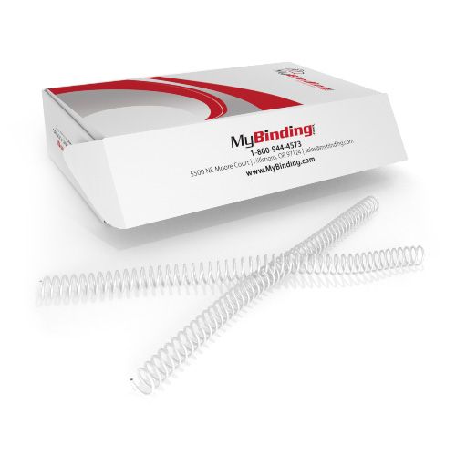 16mm White 4:1 Pitch Spiral Binding Coil - 100pk  Image 1