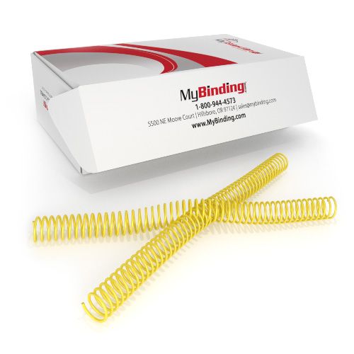 18mm Yellow 4:1 Pitch Spiral Binding Coil - 100pk Image 1