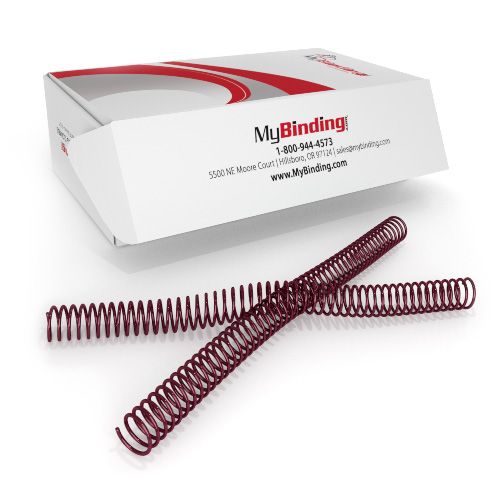 19mm Burgundy 4:1 Pitch Spiral Binding Coil - 100pk Image 1
