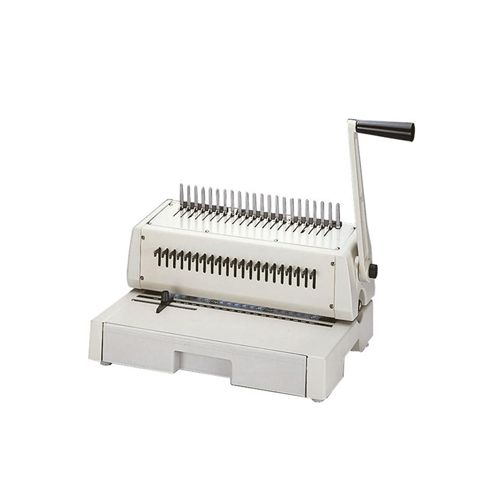 Tamerica / Tashin 210PB Plastic Comb Binding Machine with a manual lever and comb slots for binding documents.