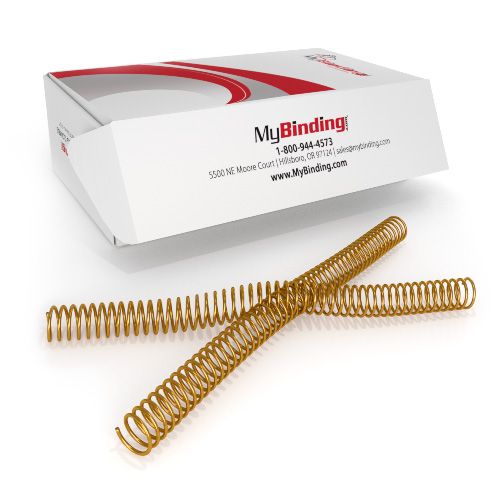 23mm Gold 4:1 Pitch Spiral Binding Coil - 100pk Image 1