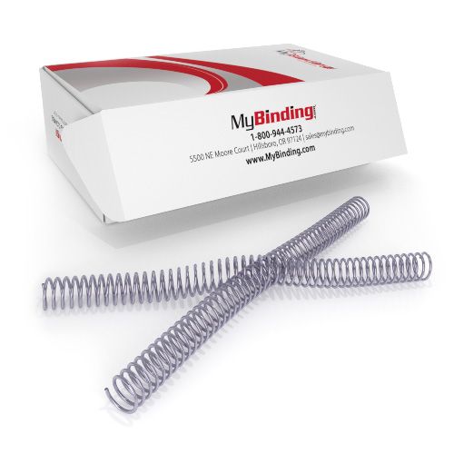 23mm Silver 4:1 Pitch Spiral Binding Coil - 100pk Image 1