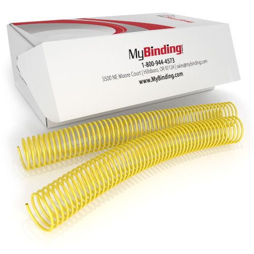 28mm Yellow 4:1 Pitch Spiral Binding Coil - 100pk Image 1