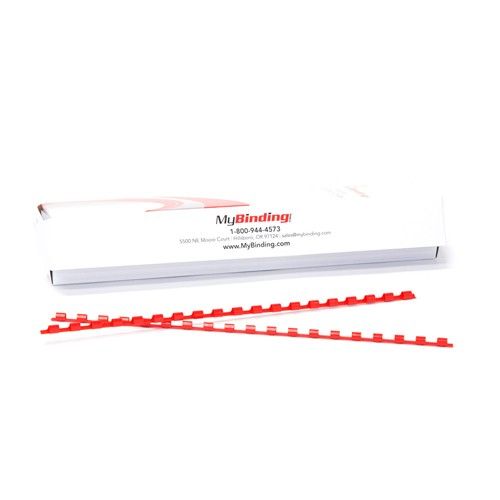 3/8 Inch Red Plastic Binding Combs - 100pk Image 1