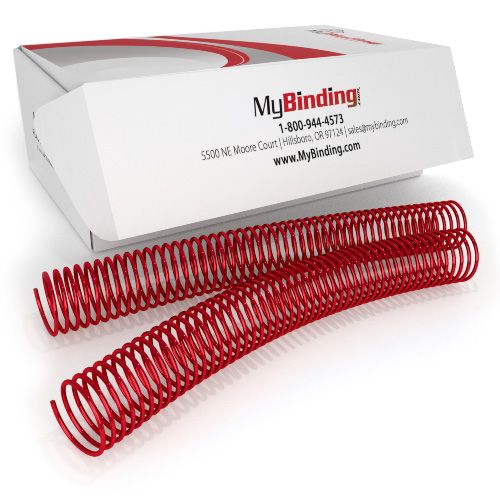 30mm Red 4:1 Pitch Spiral Binding Coil - 100pk Image 1