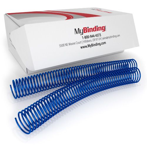 32mm Blue 4:1 Pitch Spiral Binding Coil - 100pk Image 1