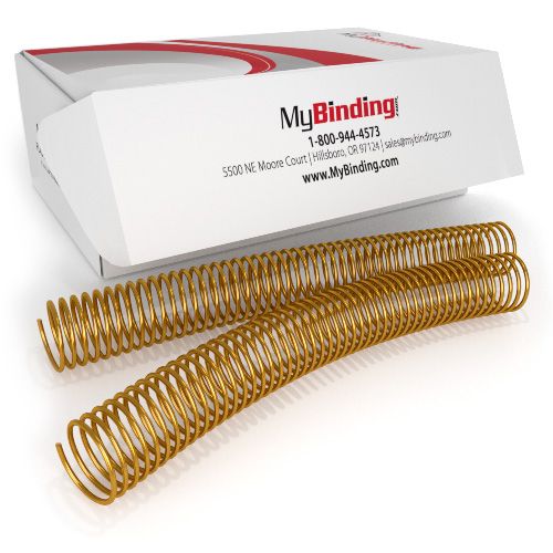 35mm Gold 4:1 Pitch Spiral Binding Coil - 100pk Image 1