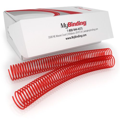 35mm Neon Red 4:1 Pitch Spiral Binding Coil - 100pk Image 1