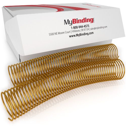 38mm Gold 4:1 Pitch Spiral Binding Coil - 100pk Image 1