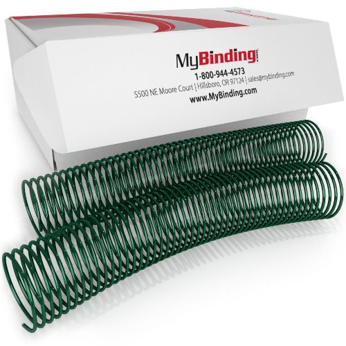 50mm Forest Green 4:1 Pitch Spiral Binding Coil - 100pk Image 1