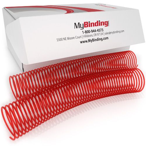 50mm Neon Red 4:1 Pitch Spiral Binding Coil - 100pk Image 1
