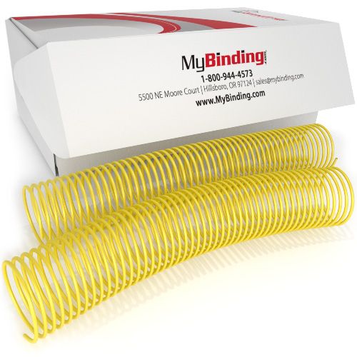 50mm Yellow 4:1 Pitch Spiral Binding Coil - 100pk Image 1