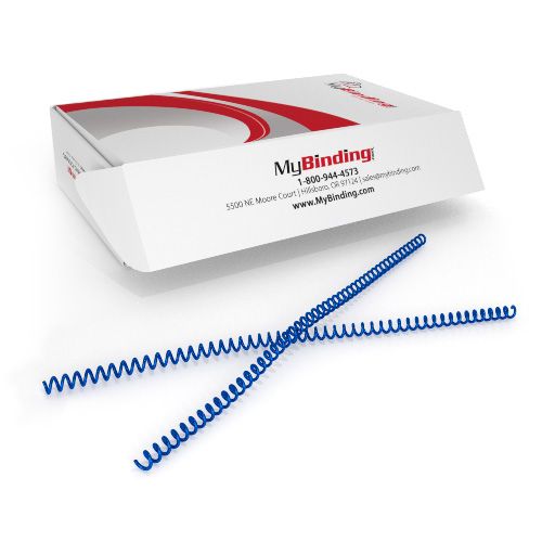 7mm Blue 4:1 Pitch Spiral Binding Coil - 100pk Image 1