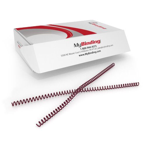 7mm Burgundy 4:1 Pitch Spiral Binding Coil - 100pk Image 1